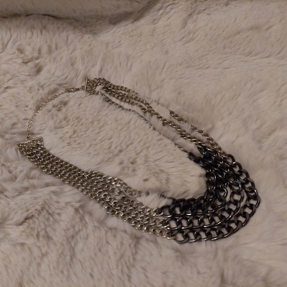 Black and Silver Chain Necklace